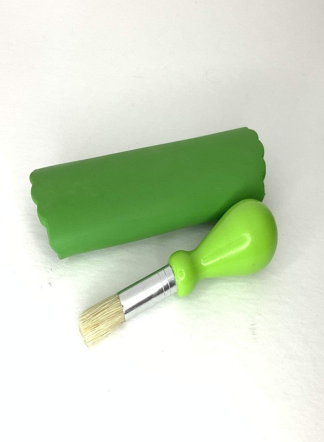 BonCera, All-in-one Premium Ceramic Garlic Grater Plate 4-Piece Set - Green Glazed Design and Style - For Garlic, Ginger, Chocolate, and more! - Comes with 5.25" Plate, Peeler, Brush, and Stand - Image 4